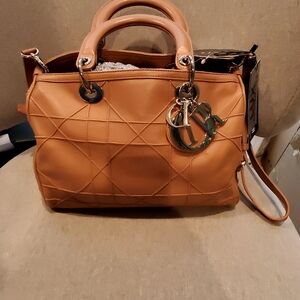 Dior Camel Leather Satchel